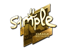 Sticker s1mple (Gold) | Boston 2018 preview