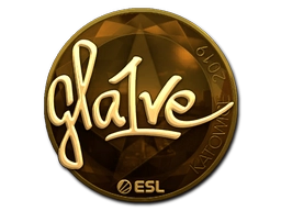 Sticker gla1ve (Gold) | Katowice 2019 preview